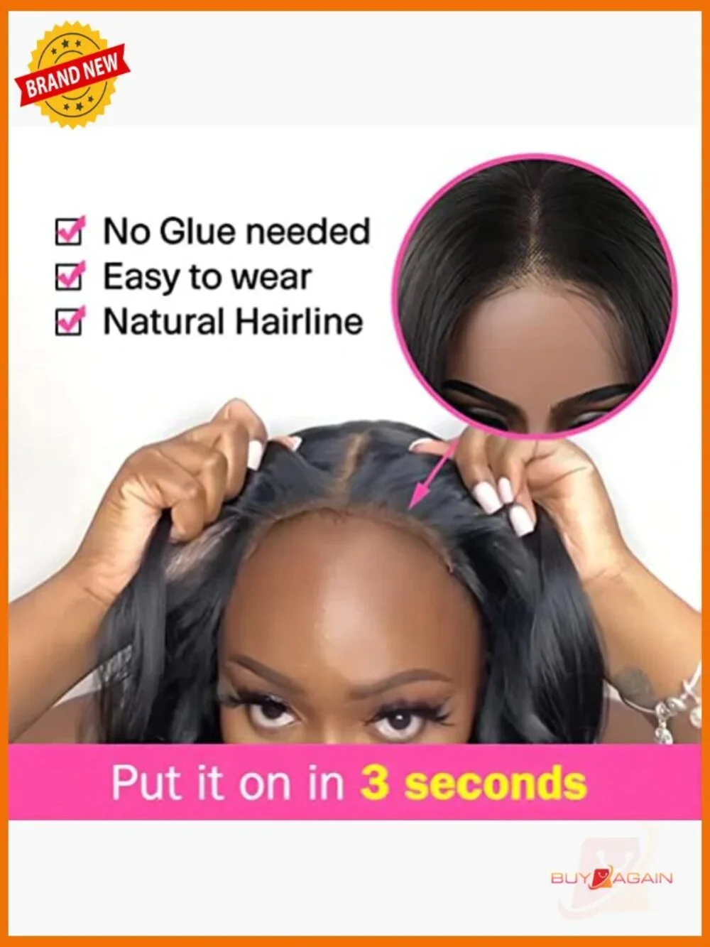 Glueless Wear and Go Bob Wig 100% Human Hair Pre Cut Lace 12 Inch
